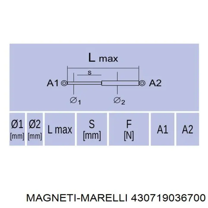430719036700 Magneti Marelli Amortyzator klapy bagażnika (3/5 drzwi-tylnych)
