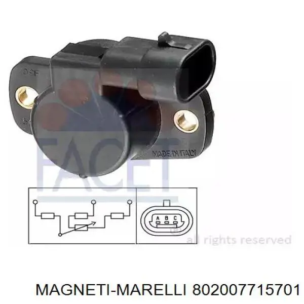 46SXF8 Magneti Marelli przepustnica, komplet