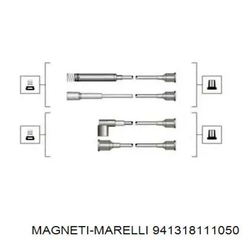 Zestaw przewodów wysokiego napięcia 941318111050 Magneti Marelli