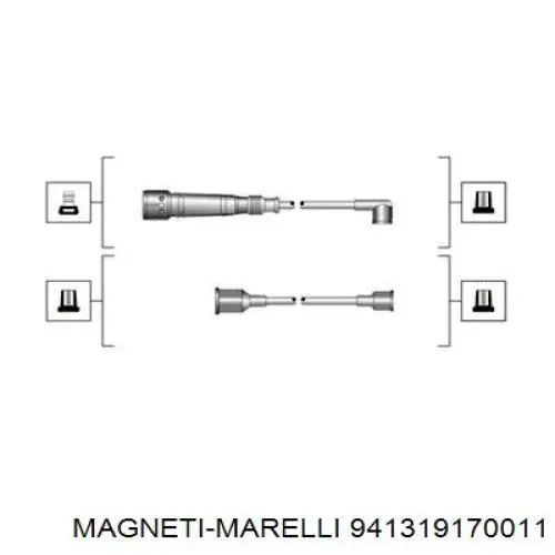 Zestaw przewodów wysokiego napięcia Magneti Marelli 941319170011 cena, od 27,08 USD