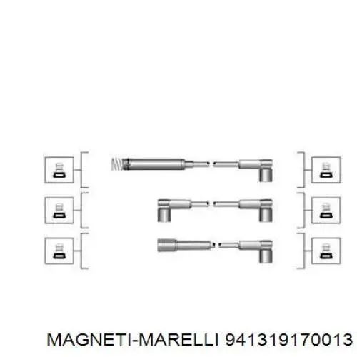 941319170013 Magneti Marelli Zestaw przewodów wysokiego napięcia