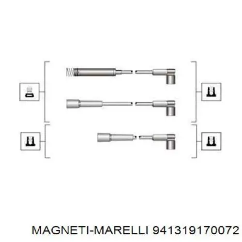 Zestaw przewodów wysokiego napięcia Magneti Marelli 941319170072 cena, od 19,63 USD
