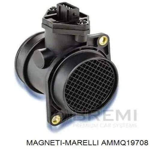 Do koszyka AMMQ19708 Magneti Marelli Czujnik przepływu powietrza, przepływomierz powietrza M.A.F.