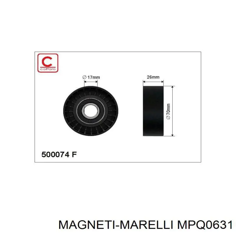 Do koszyka MPQ0631 Magneti Marelli Rolka napinacza paska napędowego