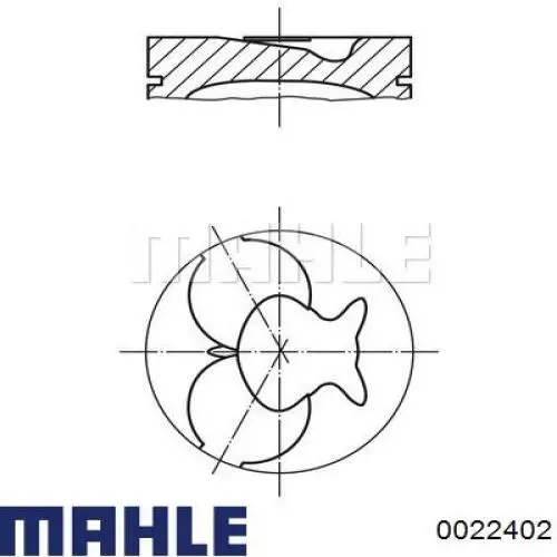 0022402 Mahle Original Tłok, komplet na 1 cylinder, 2. naprawa (+0,50)