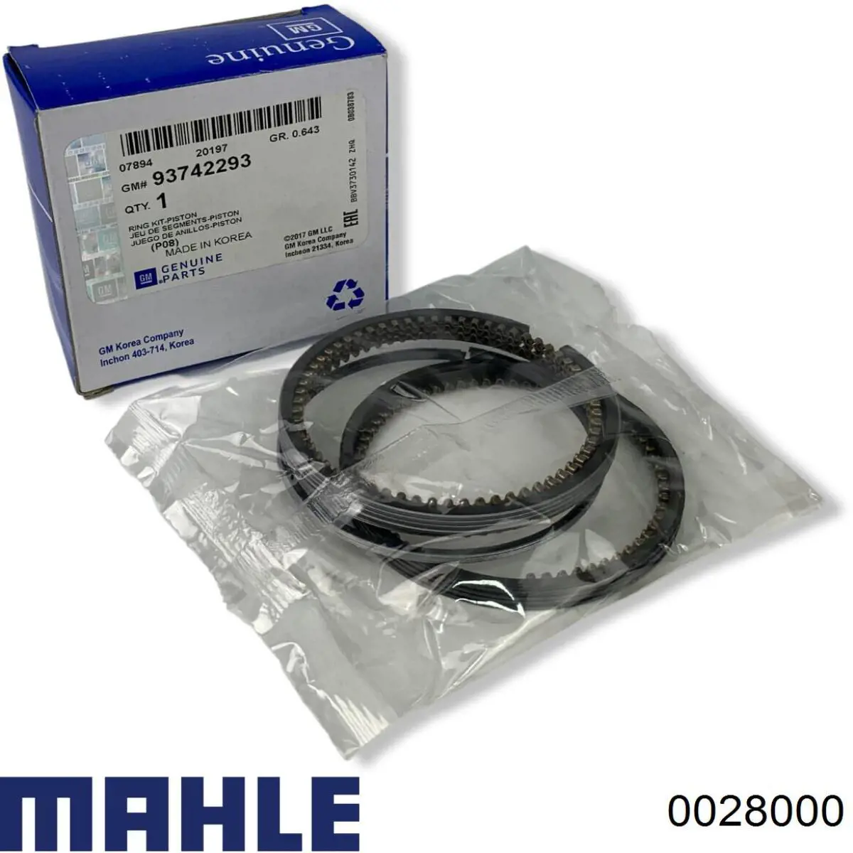 0028000 Mahle Original Tłok, komplet do jednego cylindru, STD