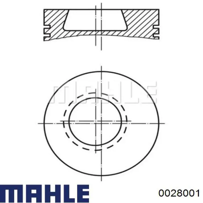0028001 Mahle Original Tłok, komplet na 1 cylinder, 2. naprawa (+0,50)