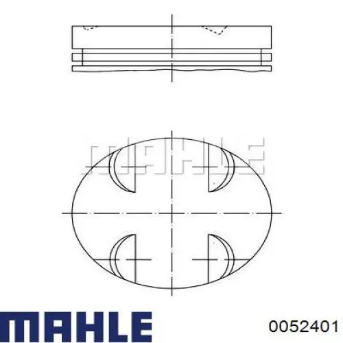 0052401 Mahle Original Tłok, komplet do jednego cylindru, 1. naprawa (+0,25)