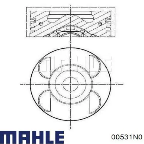 Do koszyka 00531N0 Mahle Original Pierścienie tłokowe na 1 cylinder, STD.