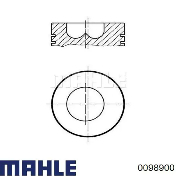 0098900 Mahle Original Tłok, komplet do jednego cylindru, STD