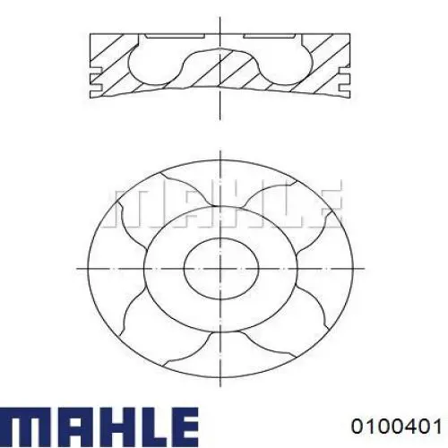 0100401 Mahle Original Tłok, komplet na 1 cylinder, 3. naprawa (+0,60)