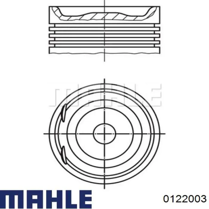 0122003 Mahle Original Tłok, komplet na 1 cylinder, 2. naprawa (+0,50)