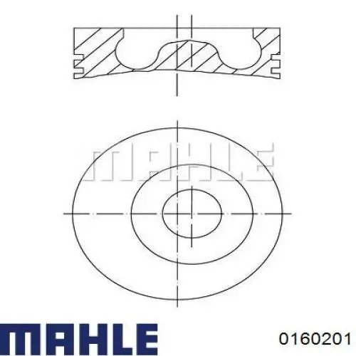 Tłok, komplet na 1 cylinder, 2. naprawa (+0,50) Mahle Original 0160201 cena, od 108,37 USD