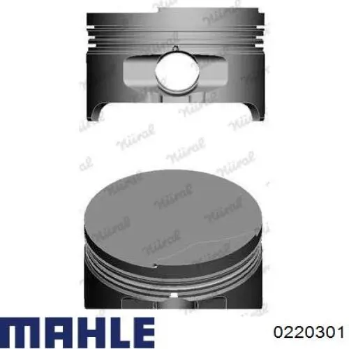 0220301 Mahle Original Tłok, komplet na 1 cylinder, 2. naprawa (+0,50)