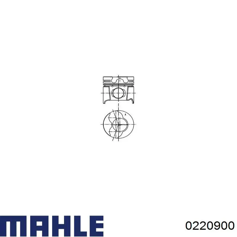 0220900 Mahle Original Tłok, komplet do jednego cylindru, STD
