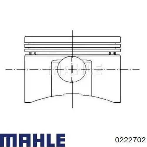 0222702 Mahle Original Tłok, komplet na 1 cylinder, 2. naprawa (+0,50)