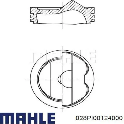 028PI00124000 Mahle Original Tłok, komplet do jednego cylindru, STD