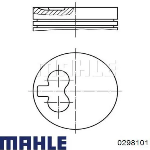 0298101 Mahle Original Tłok, komplet na 1 cylinder, 2. naprawa (+0,50)