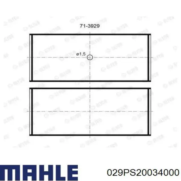 029 PS 20034 000 Mahle Original panewki korbowodowe wału korbowego, zestaw, standardowe (std)