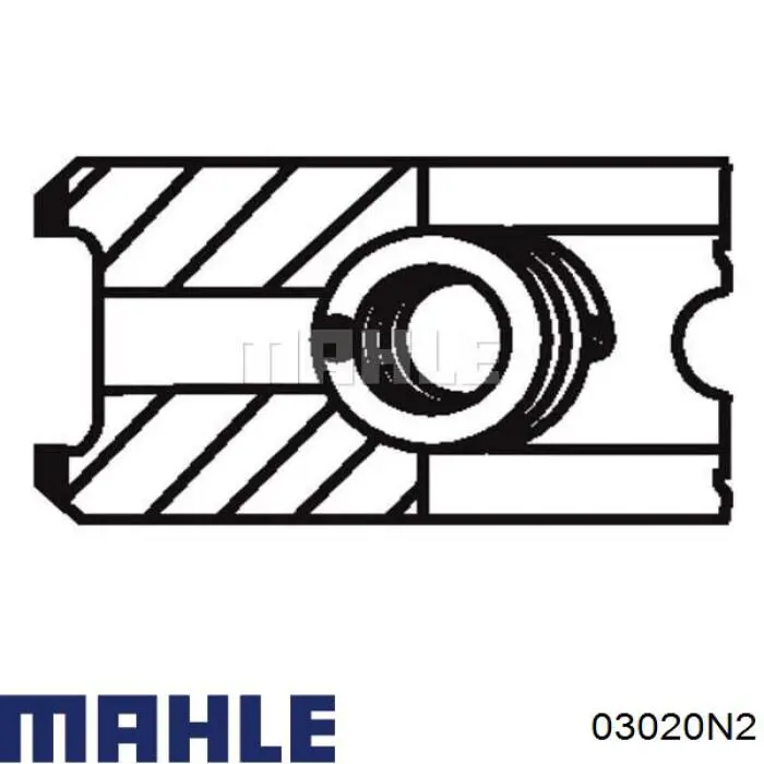 Do koszyka 03020N2 Mahle Original Pierścienie tłokowe na 1 cylinder, 2. naprawa (+0,50)