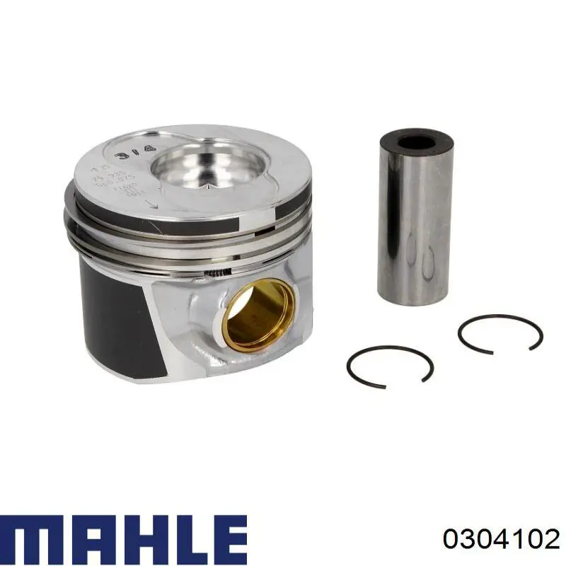 0304102 Mahle Original Tłok, komplet na 1 cylinder, 2. naprawa (+0,50)
