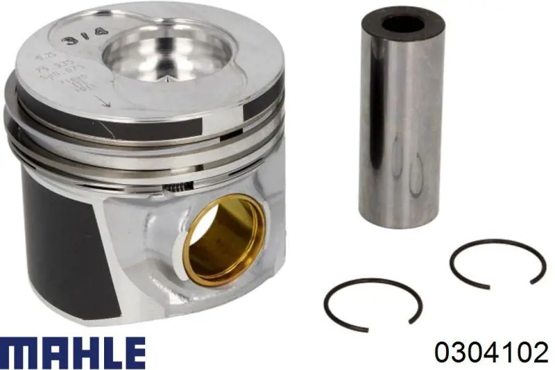 Tłok, komplet na 1 cylinder, 2. naprawa (+0,50) Mahle Original 0304102 cena, od 127,09 USD