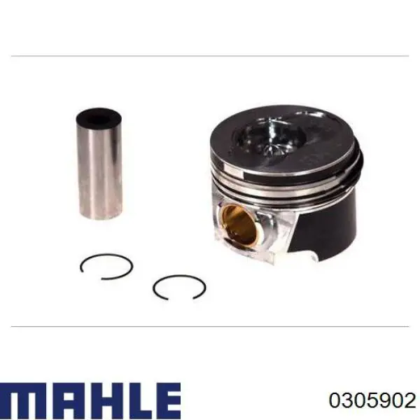 0305902 Mahle Original Tłok, komplet na 1 cylinder, 2. naprawa (+0,50)