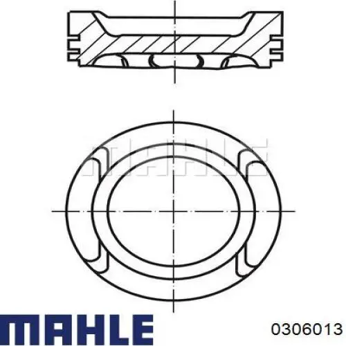 0306013 Mahle Original Tłok, komplet na 1 cylinder, 2. naprawa (+0,50)