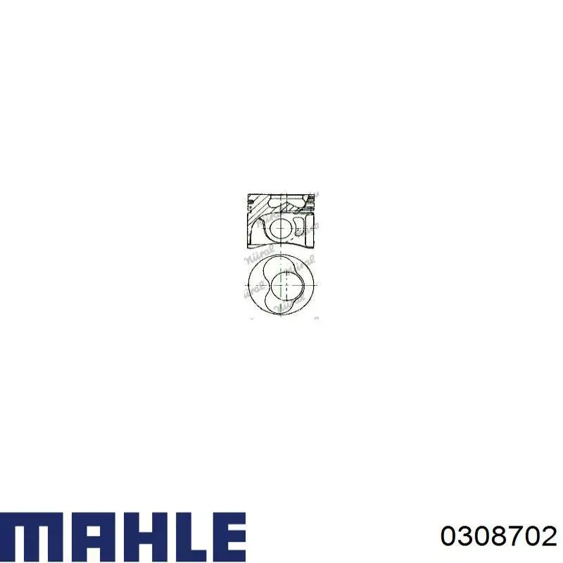 Tłok, komplet na 1 cylinder, 2. naprawa (+0,50) Mahle Original 0308702 cena, od 119,65 USD