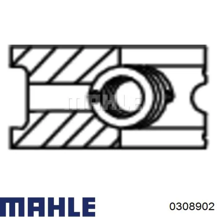 0308902 Mahle Original Tłok, komplet na 1 cylinder, 2. naprawa (+0,50)