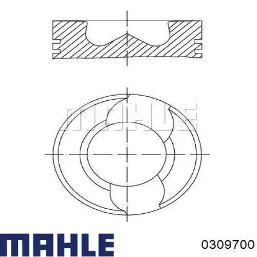 Tłok, komplet do jednego cylindru, STD Mahle Original 0309700 cena, od 140,81 USD