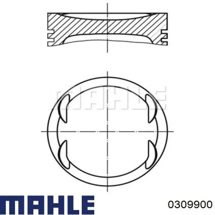 0309900 Mahle Original Tłok, komplet do jednego cylindru, STD