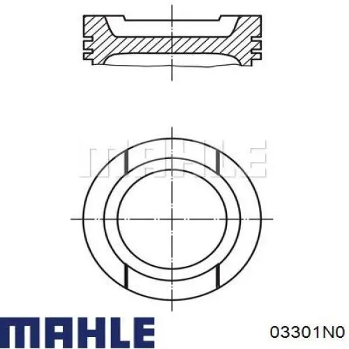 Pierścienie tłokowe na 1 cylinder, STD. 03301N0 Mahle Original