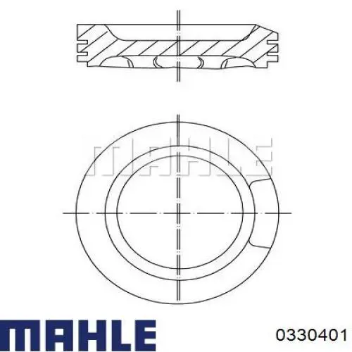 0330401 Mahle Original Tłok, komplet do jednego cylindru, 1. naprawa (+0,25)
