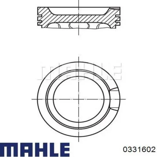 0331602 Mahle Original Tłok, komplet na 1 cylinder, 2. naprawa (+0,50)