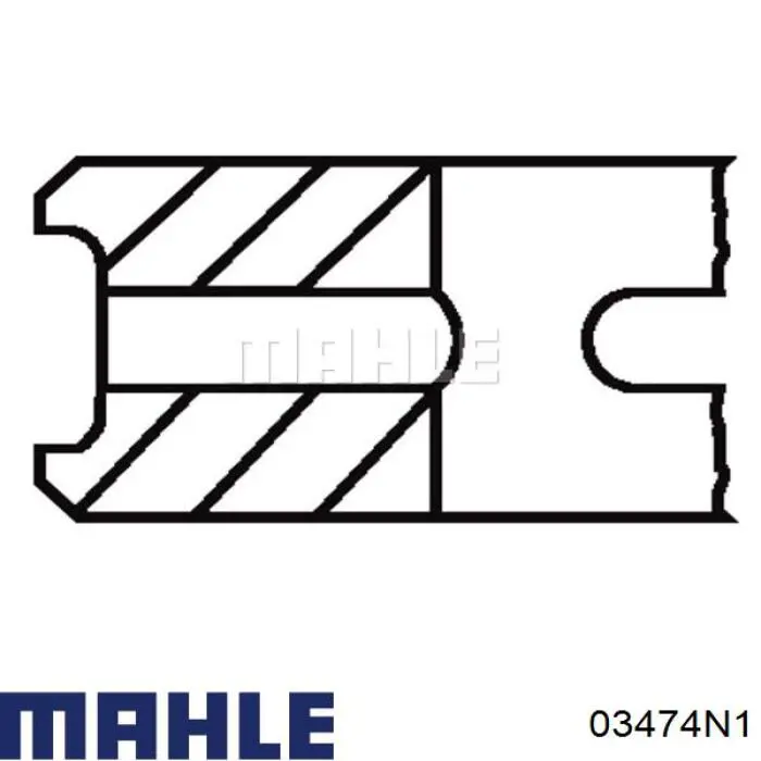 Pierścienie tłokowe na 1 cylinder, 1. naprawa (+0,25) 03474N1 Mahle Original