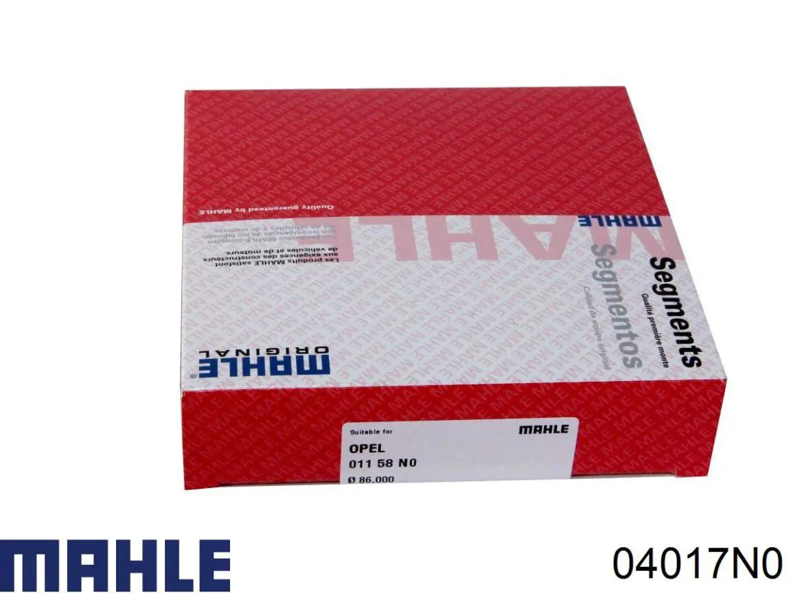 Do koszyka 04017N0 Mahle Original Pierścienie tłokowe na 1 cylinder, STD.