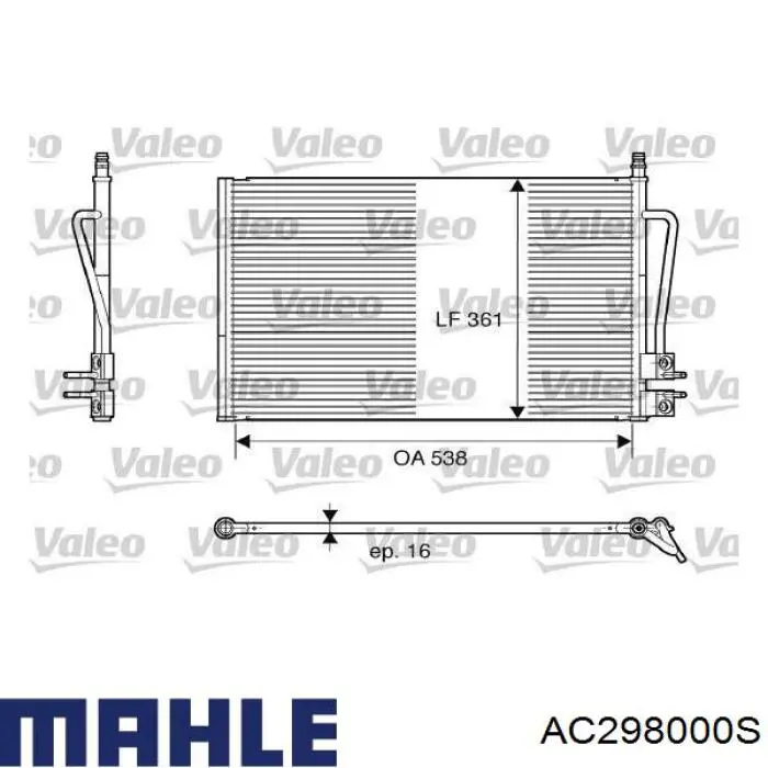 AC 298 000S Mahle Original chłodnica klimatyzacji