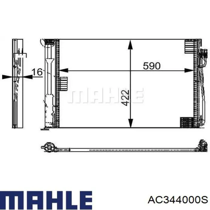 Chłodnica klimatyzacji Mahle Original AC344000S cena, od 111,03 USD