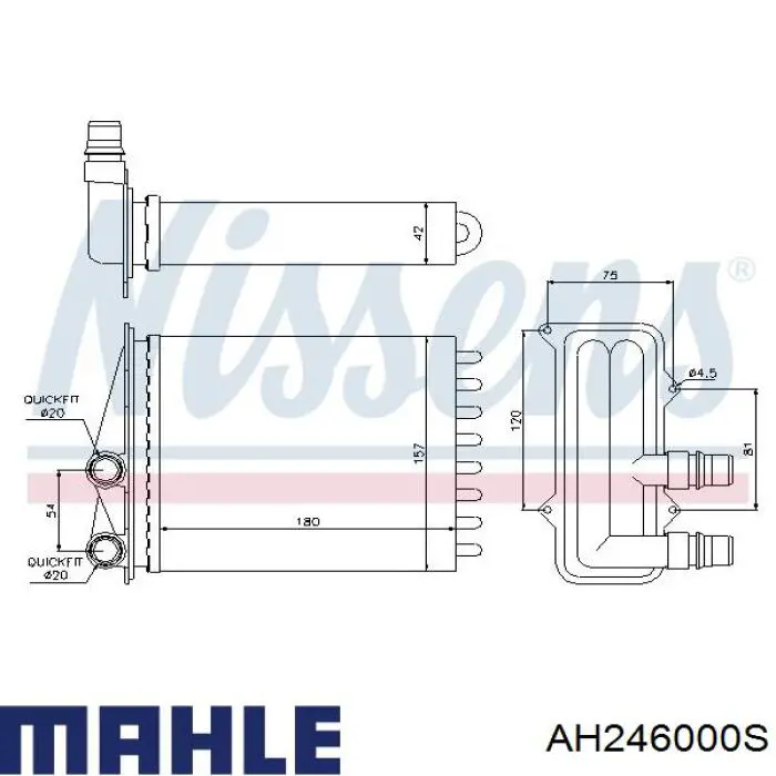 AH246000S Mahle Original Chłodnica nagrzewnicy (ogrzewacza)