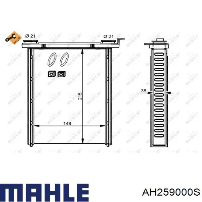 AH259000S Mahle Original Chłodnica nagrzewnicy (ogrzewacza)