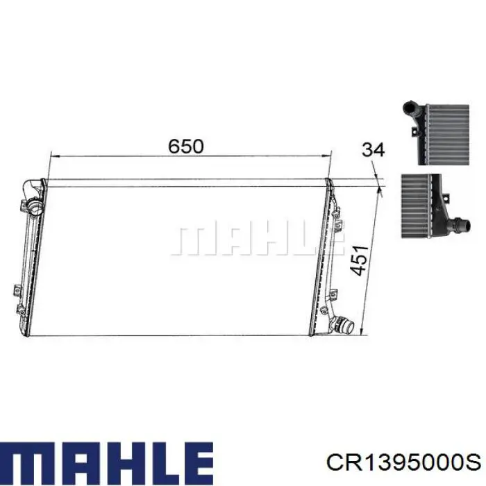 CR 1395 000S Mahle Original chłodnica silnika