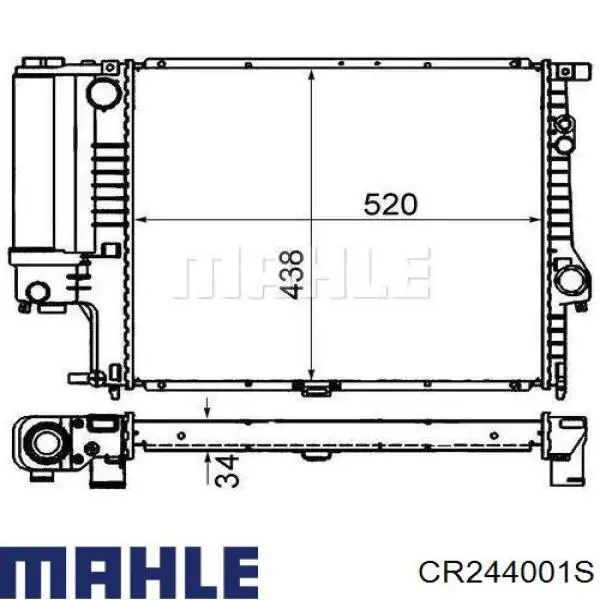 CR 244 001S Mahle Original chłodnica silnika