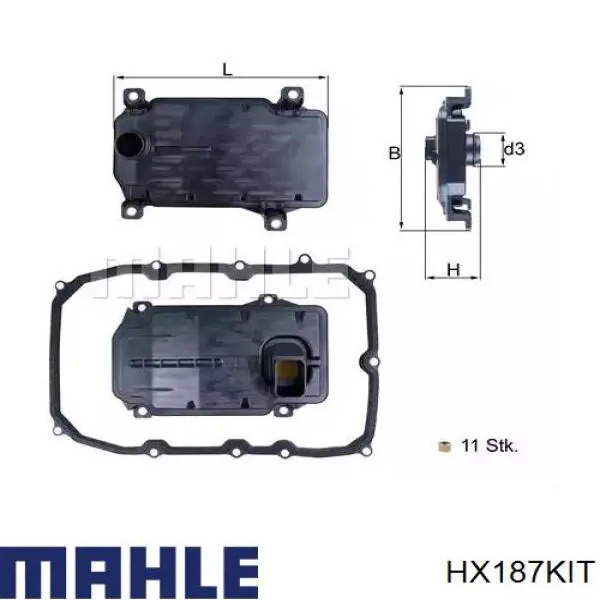 Filtr automatycznej skrzyni biegów Mahle Original HX187KIT cena, od 54,14 USD