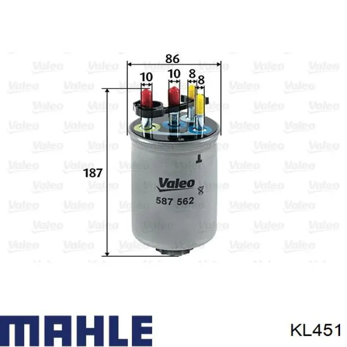 Do koszyka KL451 Mahle Original Filtr paliwa