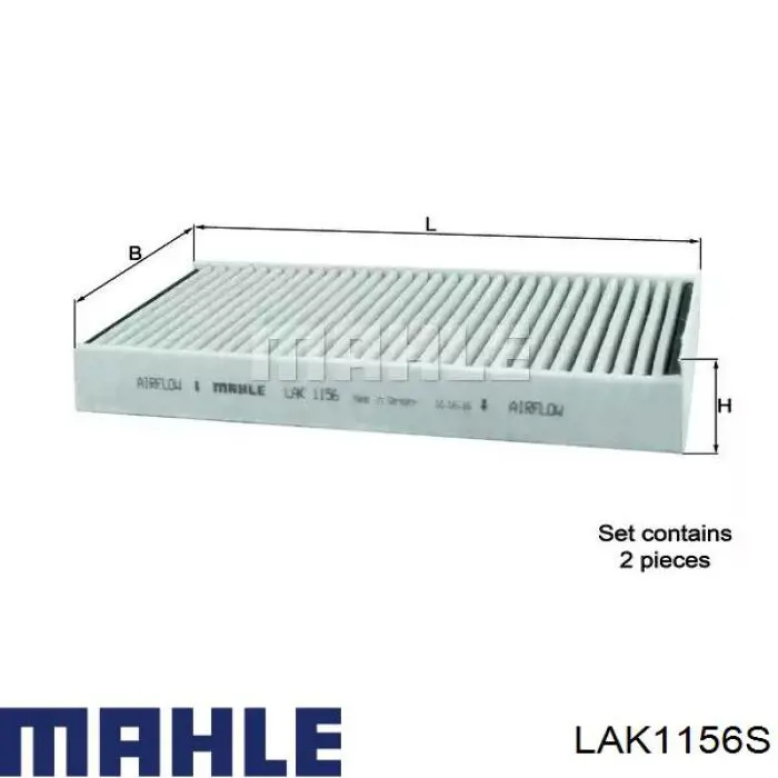 Filtr kabiny Mahle Original LAK1156S cena, od 40,69 USD