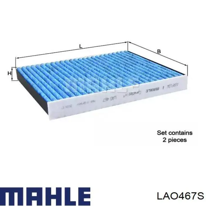 Filtr kabiny Mahle Original LAO467S cena, od 67,03 USD