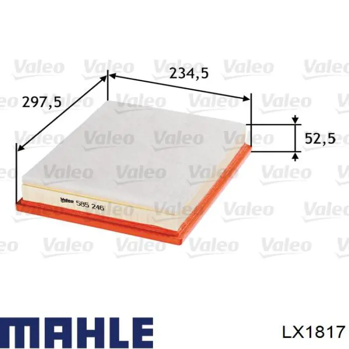 Do koszyka LX1817 Mahle Original Filtr powietrza