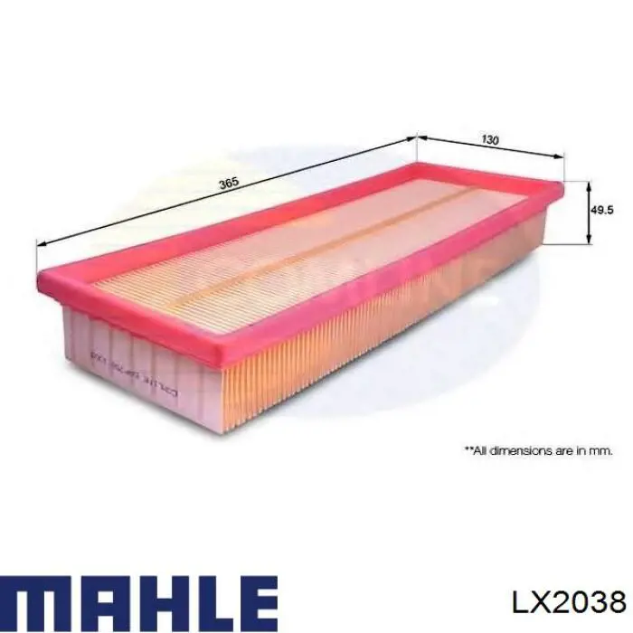 Filtr powietrza Mahle Original LX2038 cena, od 15,86 USD