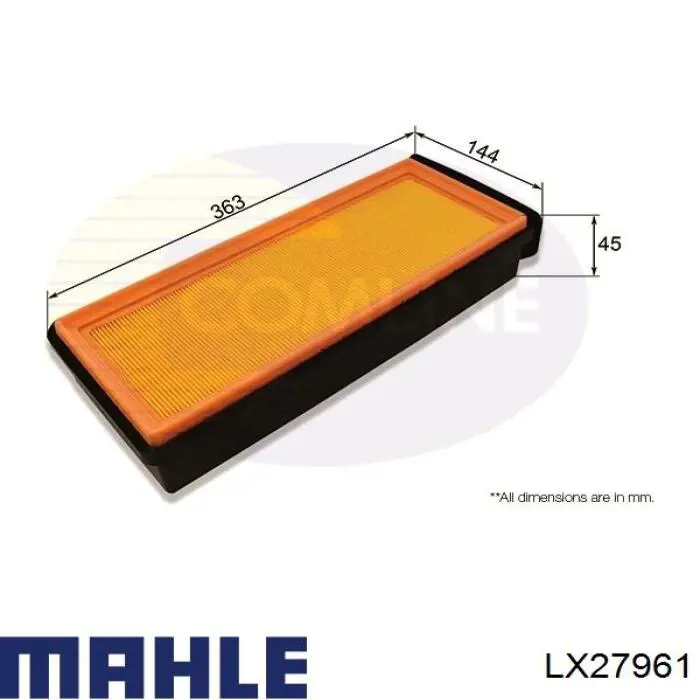 Filtr powietrza Mahle Original LX27961 cena, od 39,50 USD